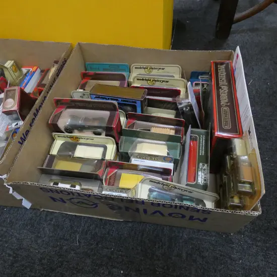 BOX LOT ASST. MODEL CARS; MATCHBOX ETC