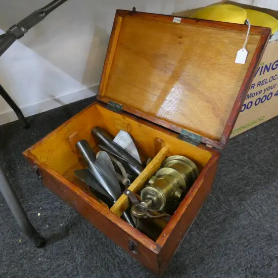 CASED SHIPS LOG; WALKERS PATENT 'TRIDENT' 