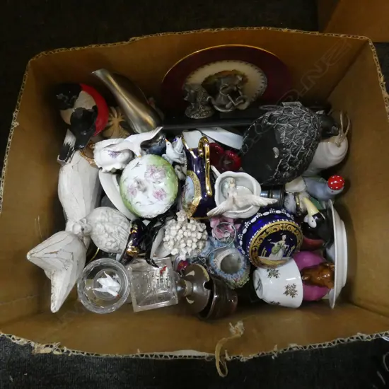 BOX LOT ASST. CHINA; LIMOGES, ANIMALS