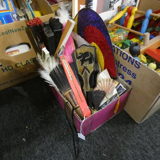 BOX LOT ASST. ORIENTAL FANS 