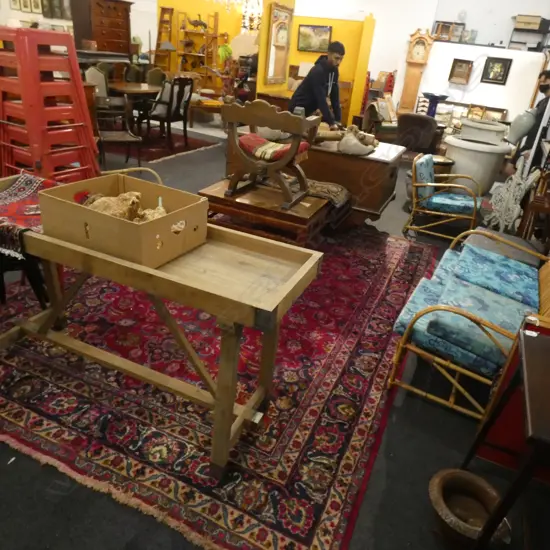 LARGE HAND KNOTTED WOOL PILE PERSIAN NAJAF-ABAD RUG AF...