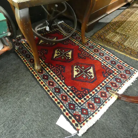 PERSIAN TURKMAN RUG 83 x 56cm