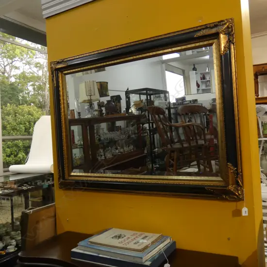 LG GILT & BLACK PAINTED WALL MIRROR 800 X 1115MM