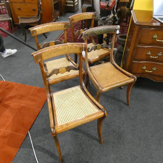 4 REGENCY PERIOD BLADE BACK CHAIRS