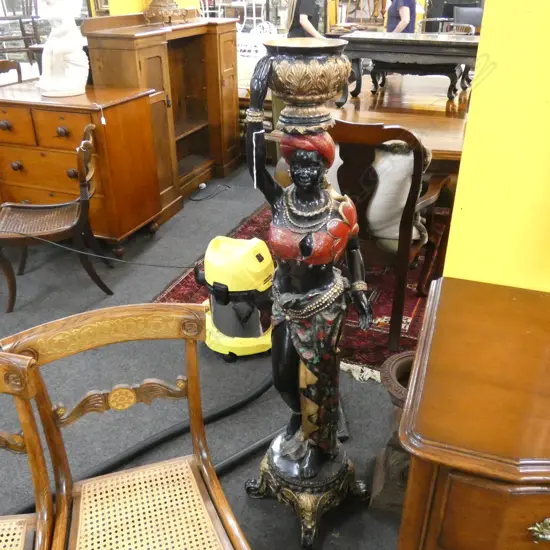 LGE FLOORSTANDING COLD PAINTED BRONZE BLACKAMORE. H.1385mm