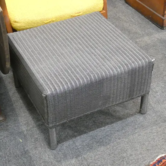 LLOYD LOOM BLACK PAINTED WOVEN TABLE 560mm sq