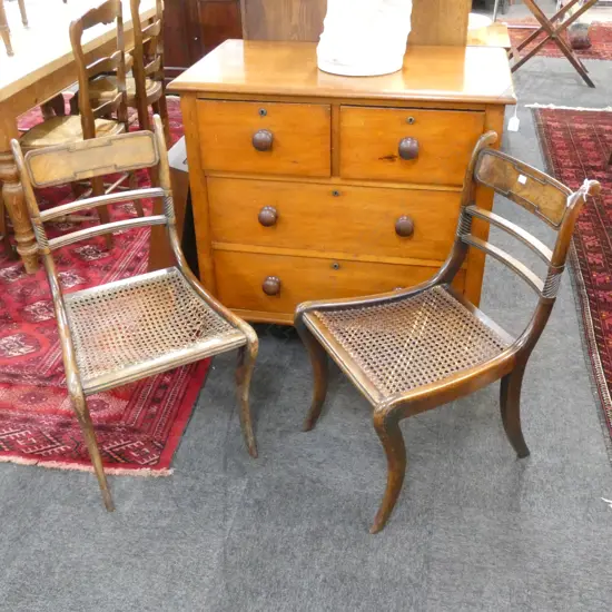 PR REGENCY MAHOGANY CHAIRS WOVEN SEAT