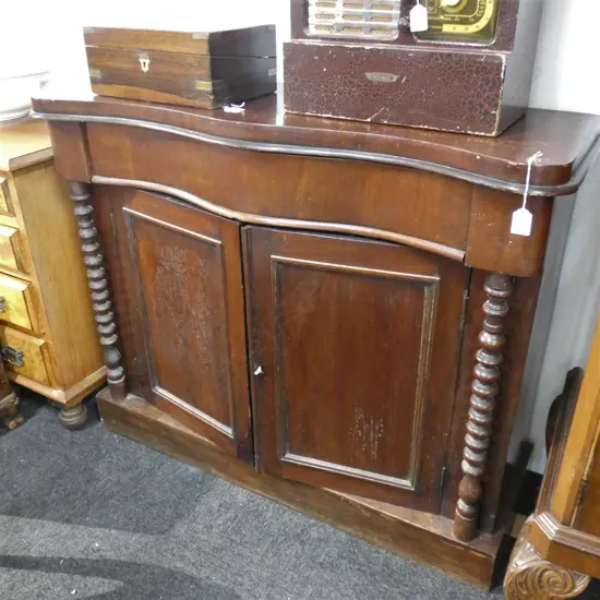 VICT MAHOGANY CHIFFONIER, NO BACK A/F
