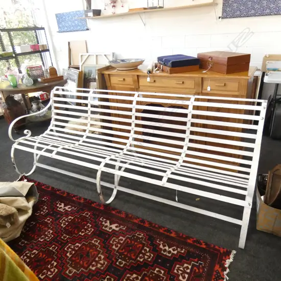 WROUGHT IRON VICTORIAN STYLE 4-SEATER BENCH SEAT