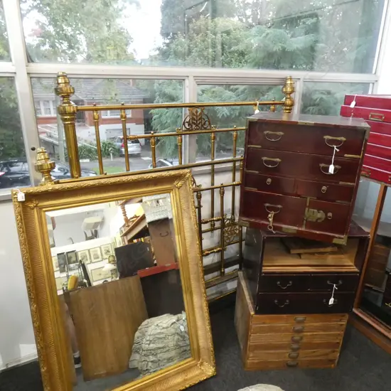 VICTORIAN ALL BRASS DOUBLE BED W RAILS