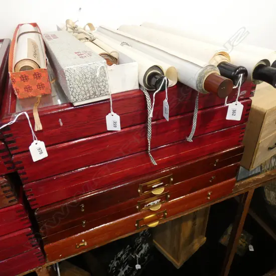 6 WOOD FRAMED GLAZED DISPLAY CASES EX. TE PAPA