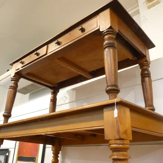 OLD PINE 2 DRAWER SIDE TABLE 1050 X 730MM