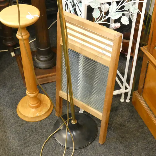 VINTAGE GLASS WASHBOARD H.640mm