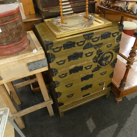 VINTAGE JAPANESE TANSU CHEST...
