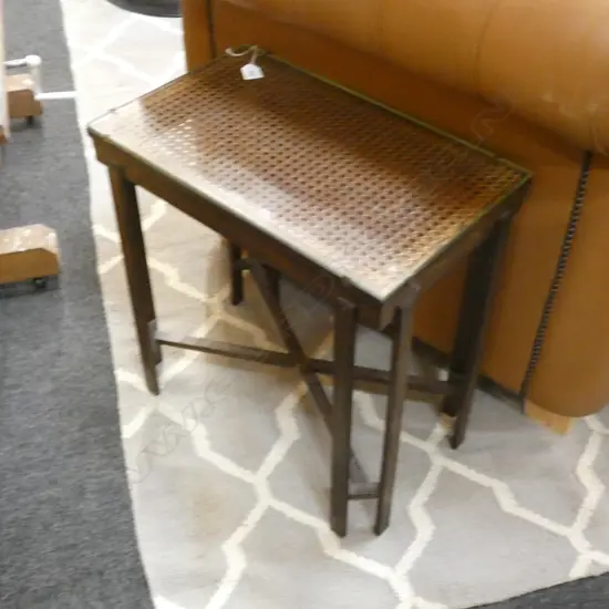 GLASS TOPPED SIDE TABLE W.490mm