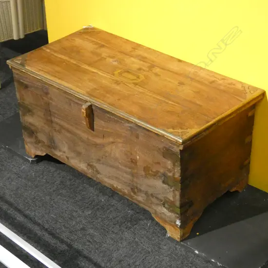 WOODEN CHEST, BRASS INLAY 750x385x375mm