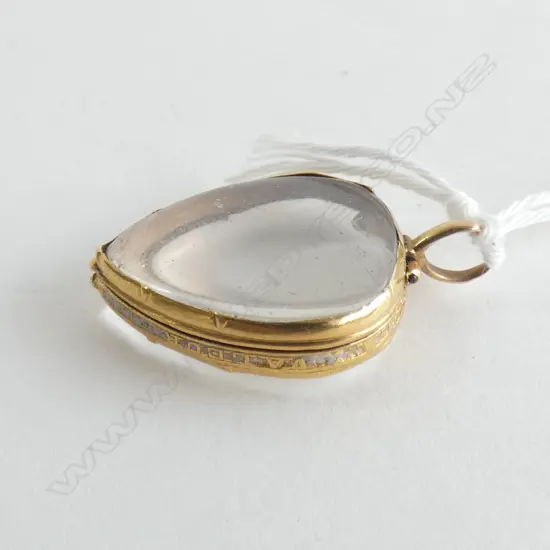 VICTORIAN 9CT GOLD AND ROCK CRYSTAL LOCKET