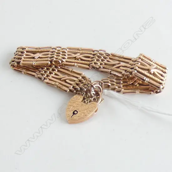 9CT GOLD GATE BRACELET 11.47gm