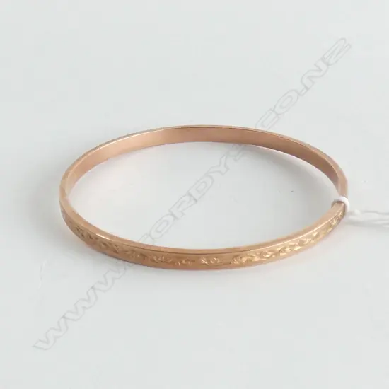 9CT ROSE GOLD BANGLE CHESTER 1925 8gm