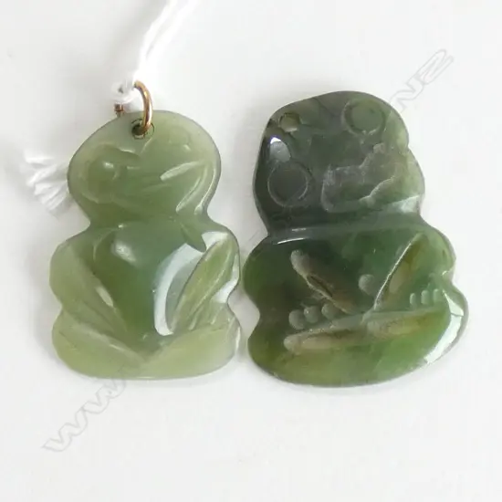 2 VINTAGE SMALL NEPHRITE HEI TIKI