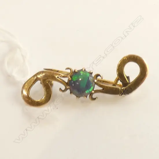 OPAL & 9CT GOLD (TESTED) BROOCH 