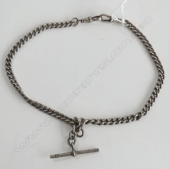 ANTIQUE SILVER CURB LINK FOB CHAIN