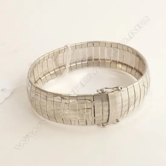STG SILVER FLEXIBLE BRACELET ENGRAVED w. EGYPTIAN SCENES 39.6 GRAMS