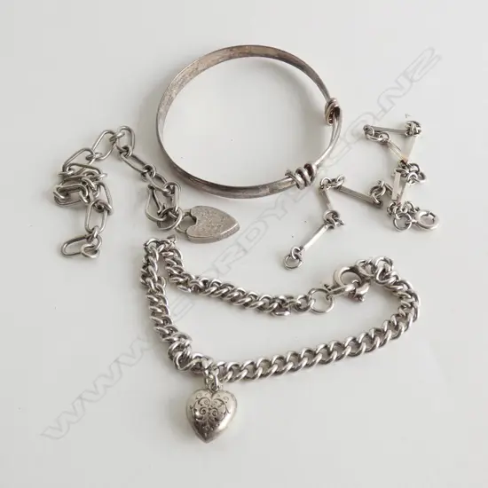 STG SILVER; 3 BRACELETS & 1 SM BANGLE