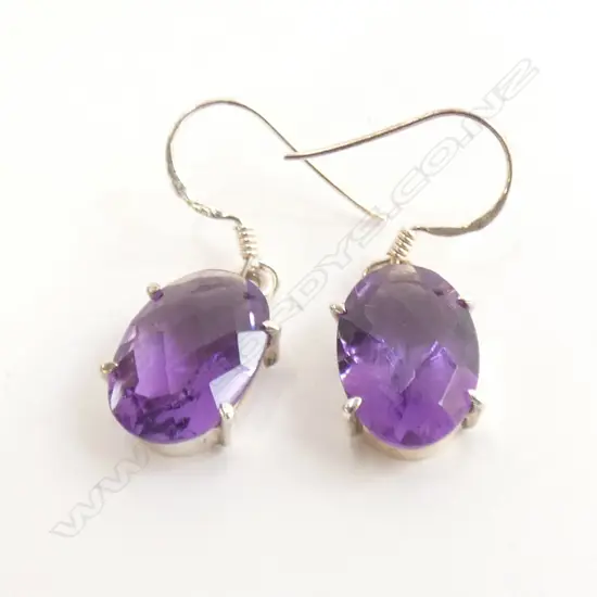 AMETHYST & SILVER DROP EARRINGS