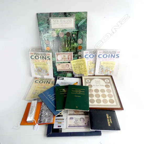 COLLECTION ASST. COIN ALBUMS INCL. 'FINAL IMPRESSIONS' ETC / PARKER PEN