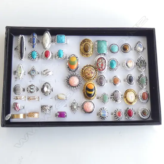 TRAY OF ASST. COSTUME RINGS