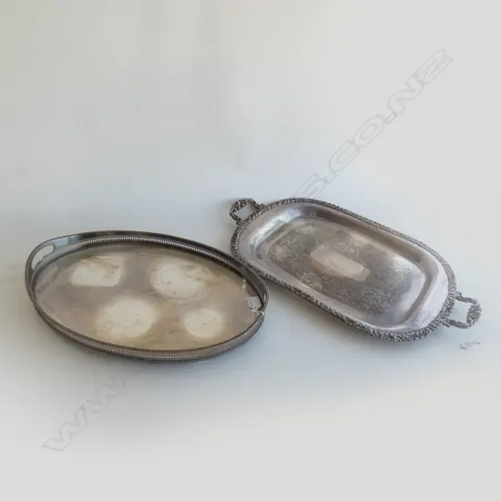 2 SILVER PLATE TRAYS L.600mm