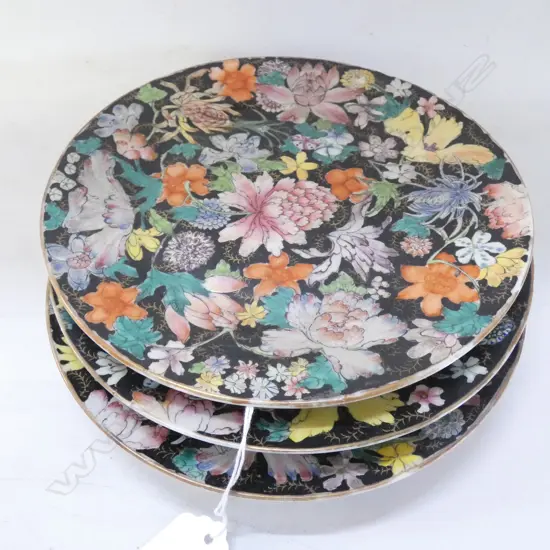 3 ORIENTAL PLATES 190mm dia