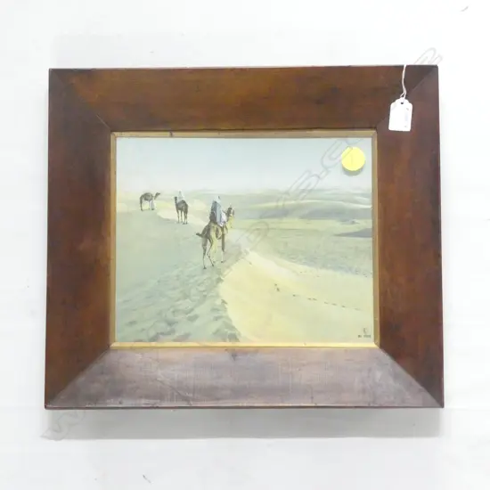 DESERT SCENES CHROMOLITHO BY LEHNERT ET LANDROCK, NO. 2050, TITLE NOT VISIBLE (IN THE DESERT), OAK FRAME 430mm x 370mm