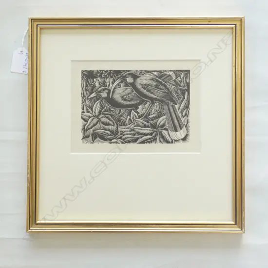 E. MERVYN TAYLOR 'HUIA' WOODBLOCK..