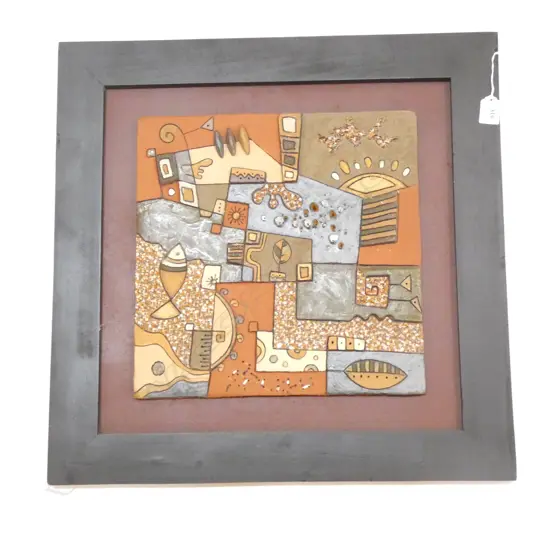 FRAMED CERAMIC ARTWORK 350mm sq