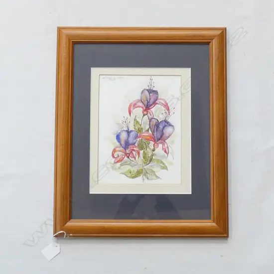 ACRYLIC ON BOARD 'FUCHSIAS' ANN MCNAIR  215 X 160MM