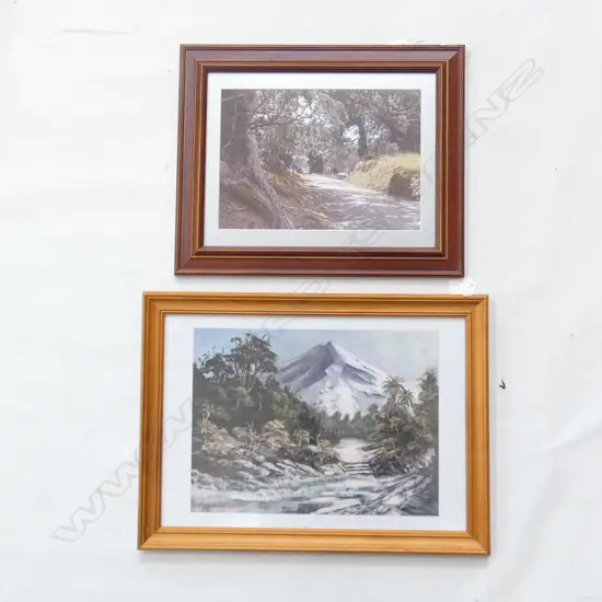 WATERCOLOUR 'TARANAKI'  KEITH ANDERSON  335 X 250MM + ONE OTHER LANDSCAPE