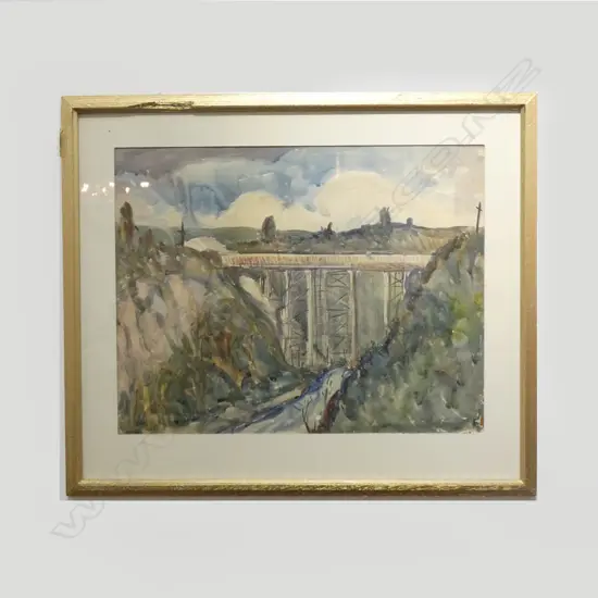 GEOFF FAIRBURN 'RAIL VIADUCT WAIKATO' W/C 340x470mm