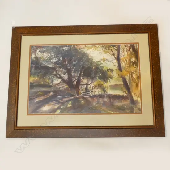 LES FINCH 'RURAL SUMMER SCENE VICTORIA' W/C 450x690mm