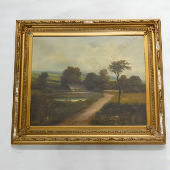 FRAMED OIL ON CANVAS LANDSCAPE NOT SIGNED