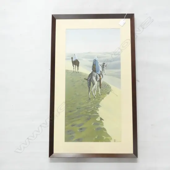 DESERT SCENES CHROMOLITHO BY LEHNERT ET LANDROCK, 5081 ‘IN THE DESERT’, (REFRAMED) 710mm x 420mm OVERALL.