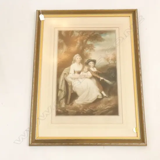 PRINT; 18thC STYLE GROUP PORTRAIT 530x355mm