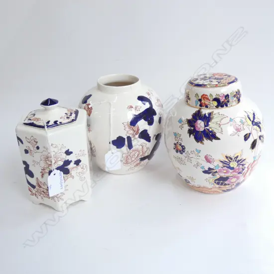 MASON IRONSTONE MANDALAY LIDDED GINGER JAR TEA CADDY & JAR