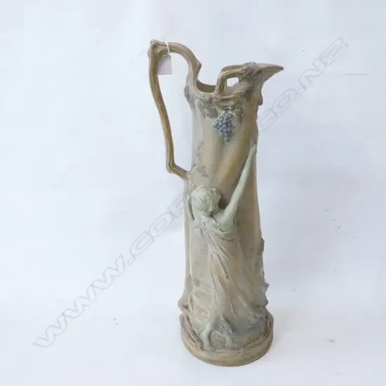 TALL ART NOUVEAU JUG WITH LADY FIGURE H. 510MM  AF