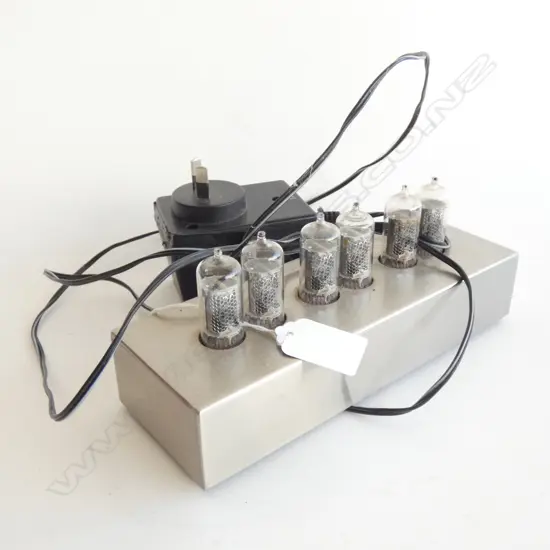 NIXIE CLOCK BY PETER VAN DER JAGT 1997 FOR KARLSSON. SERIAL KA00881, WITH TRANSFORMER. 