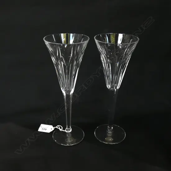 PR LG LOVE HEARTS WATERFORD CRYSTAL CHAMPAGNE TOASTING FLUTES - ONE A/F H. 232MM