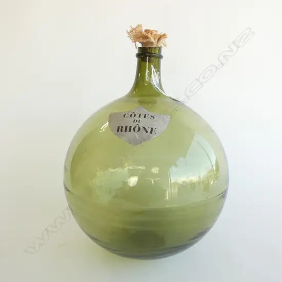 GREEN GLASS 'COTES DU RHONE' BOTTLE H.350mm