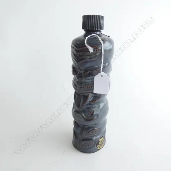 CROWN LYNN TI TOKI BOTTLE  DARK GREY/BROWN GOOD COND. SCREW TOP  LABELED 250mm   