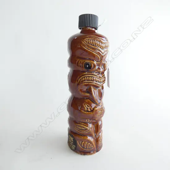 CROWN LYNN TI TOKI BOTTLE  BROWN GOOD COND. SCREW TOP  LABELED 250mm   